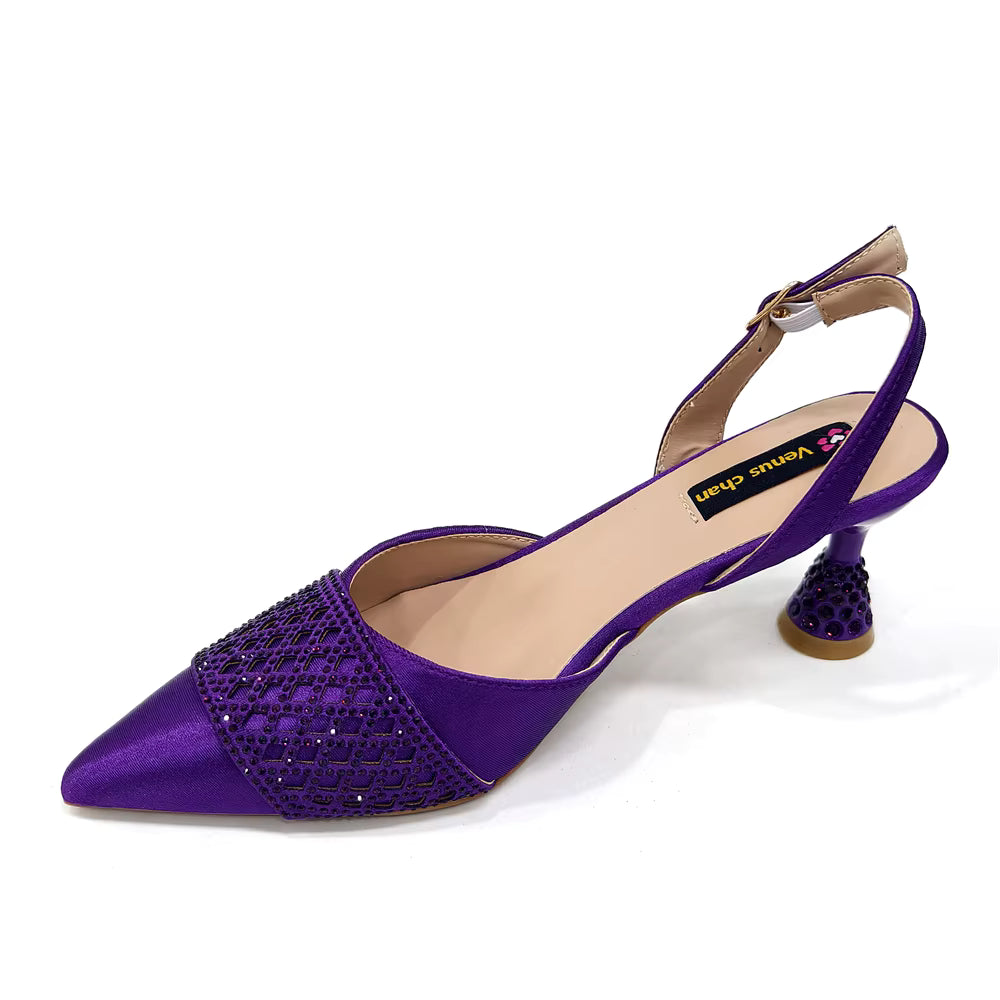 Rhinestone-Embellished Party High Heels for Special Occasions Shoes With Matching Handbag