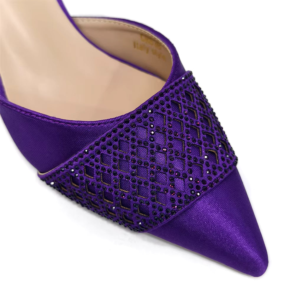 Rhinestone-Embellished Party High Heels for Special Occasions Shoes With Matching Handbag