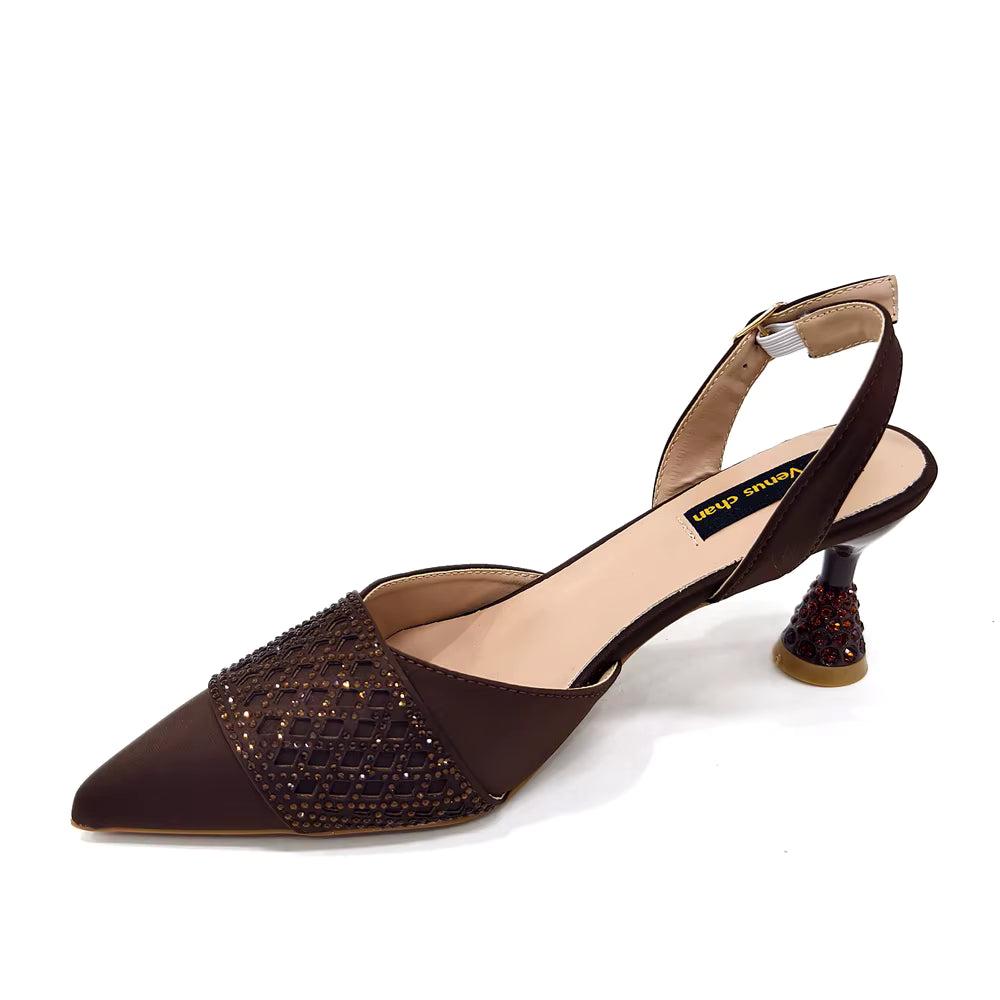 Rhinestone-Embellished Party High Heels for Special Occasions Shoes With Matching Handbag