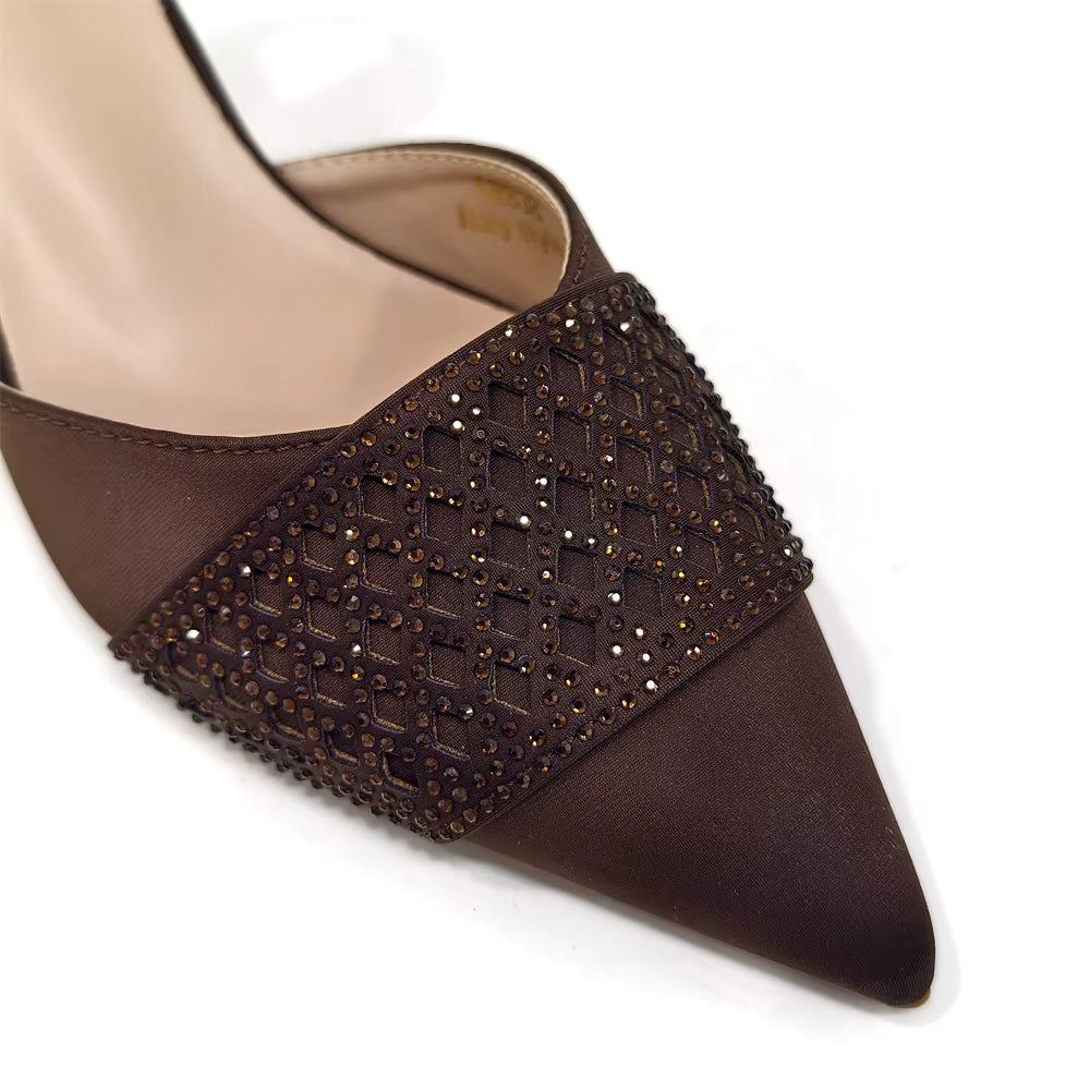 Rhinestone-Embellished Party High Heels for Special Occasions Shoes With Matching Handbag