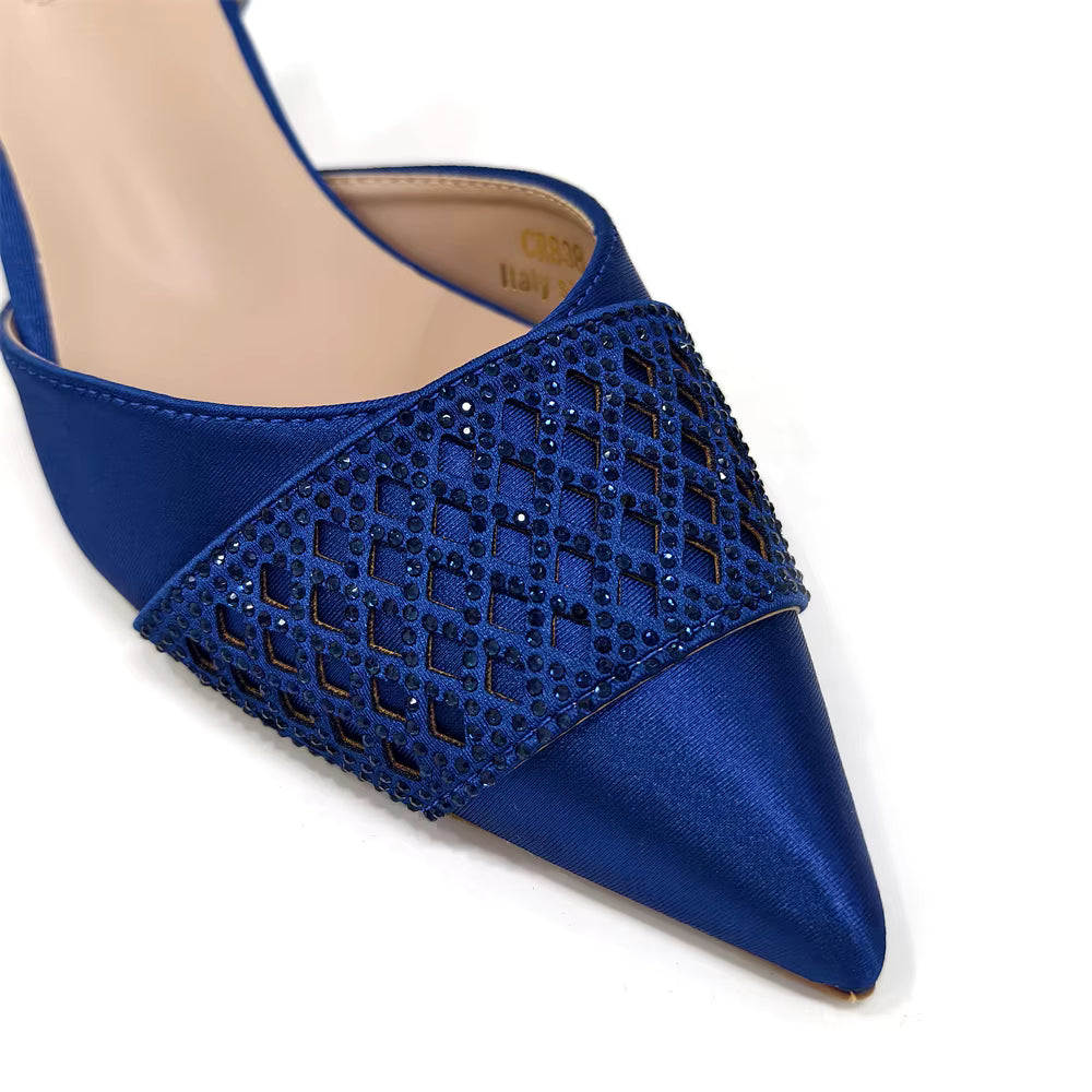Rhinestone-Embellished Party High Heels for Special Occasions Shoes With Matching Handbag