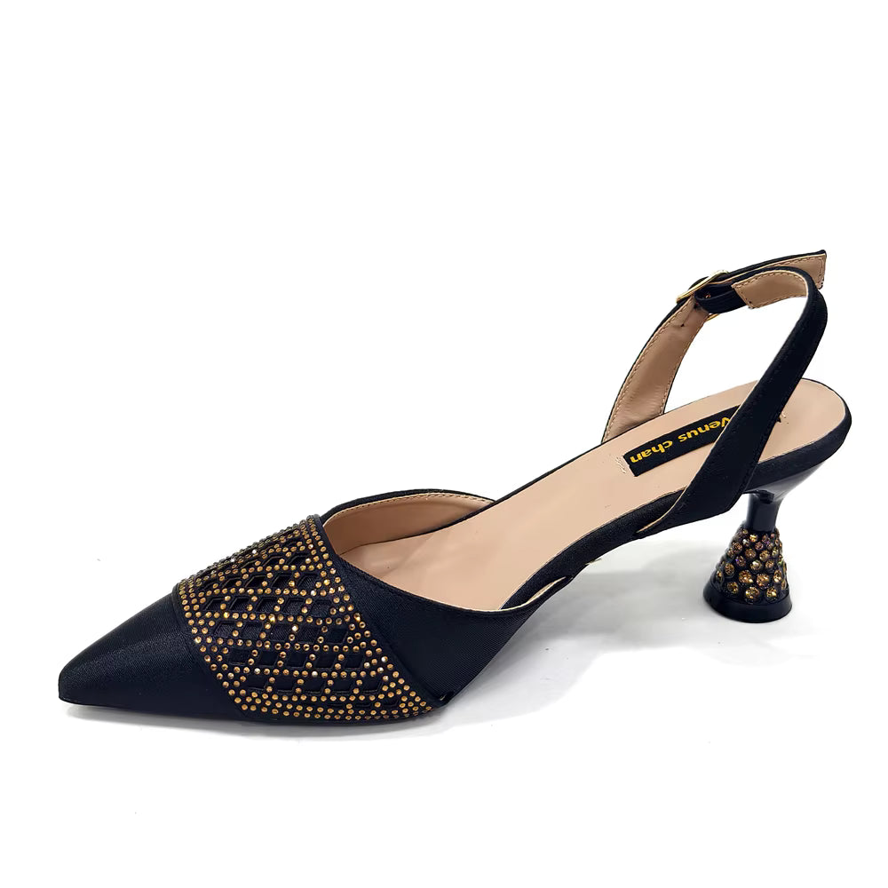 Rhinestone-Embellished Party High Heels for Special Occasions Shoes With Matching Handbag