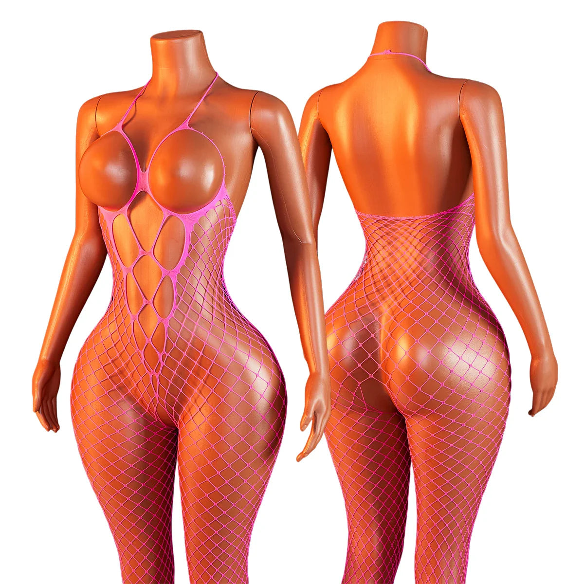 Rose Sheer Lingerie Open Bra Fishnet BodyStocking Fashion One-piece Crotchless Baby Doll Transparent Nightwear Costumes