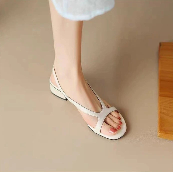 Rubber Roman Style Premium Designer For Office Work Heel Sabot Flat Sandals