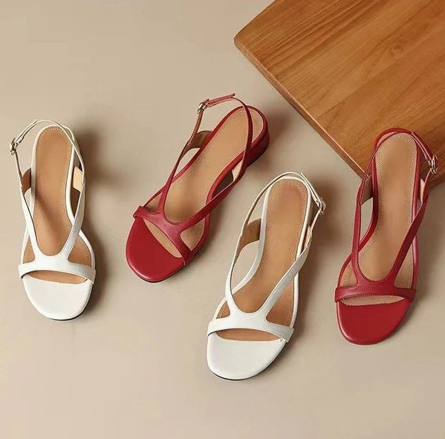 Rubber Roman Style Premium Designer For Office Work Heel Sabot Flat Sandals