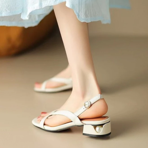 Rubber Roman Style Premium Designer For Office Work Heel Sabot Flat Sandals