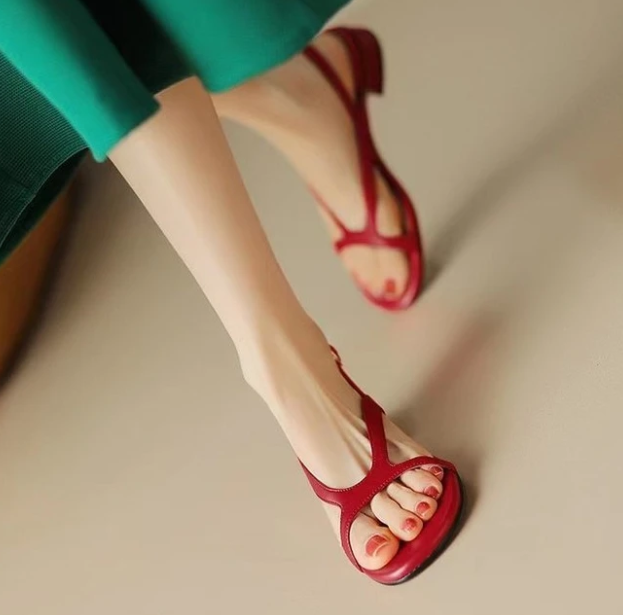 Rubber Roman Style Premium Designer For Office Work Heel Sabot Flat Sandals
