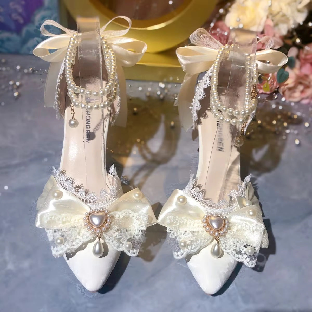 Luxury Designer Mary Jane Elegant Heeled  Bridal Shoes
