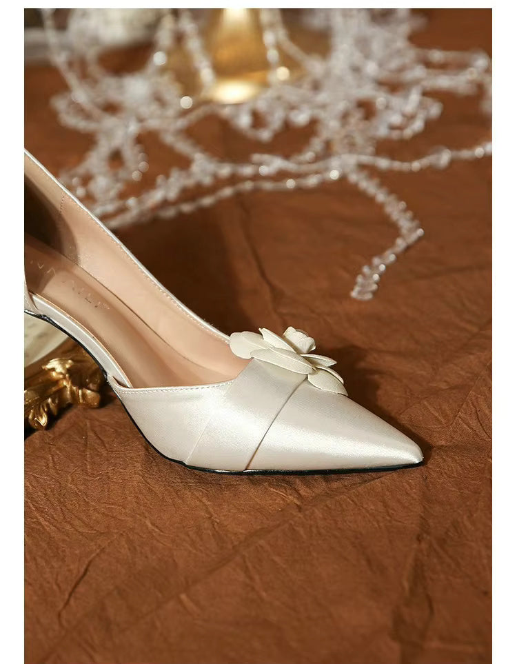 Pointy High Heels Fashion French Temperament Bridesmaid Shoes  Pumps