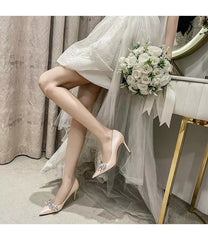 Crystal Satin Fashion High Heels Bridal shoes Stilettos