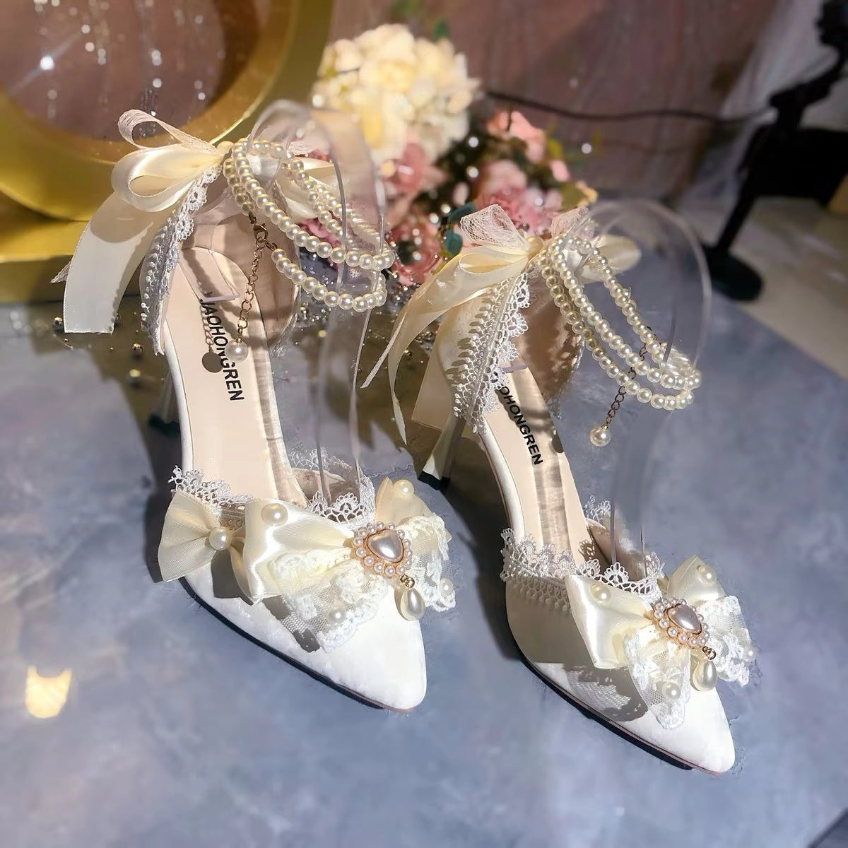 Luxury Designer Mary Jane Elegant Heeled  Bridal Shoes