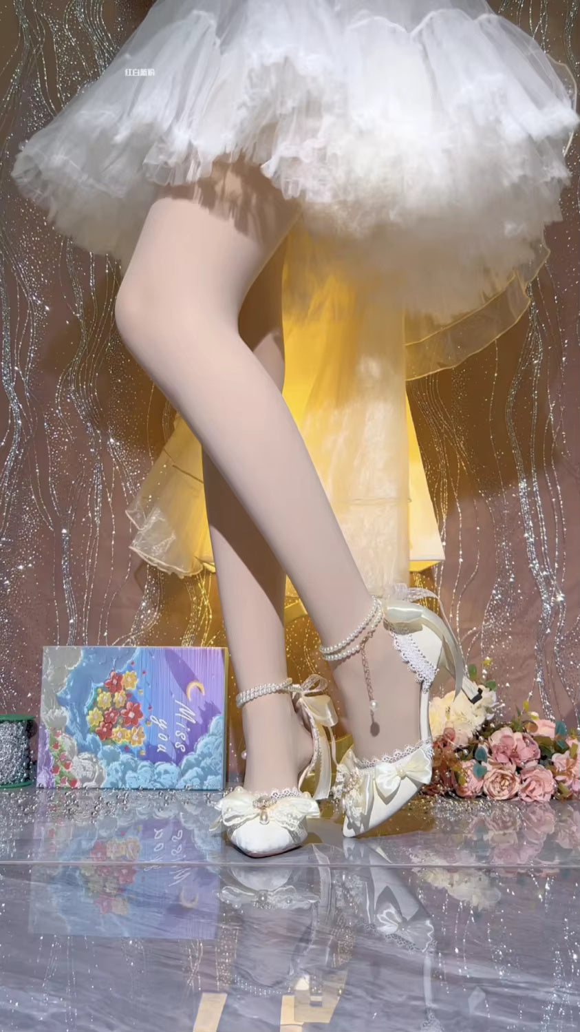 Luxury Designer Mary Jane Elegant Heeled  Bridal Shoes