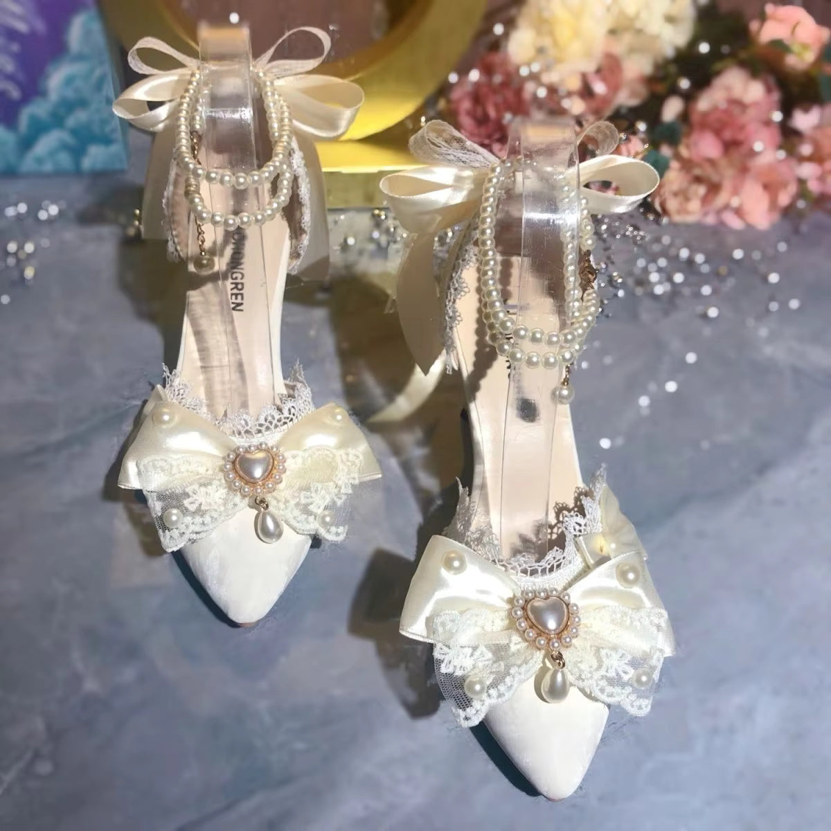 Luxury Designer Mary Jane Elegant Heeled  Bridal Shoes