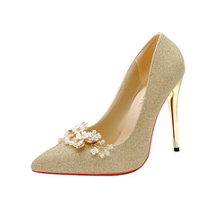 Flowers Fashion Thin High Heels comfortable Wedding Shoes