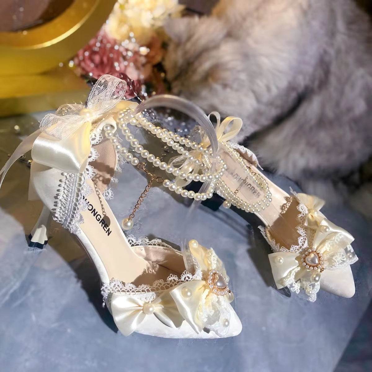 Luxury Designer Mary Jane Elegant Heeled  Bridal Shoes
