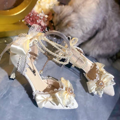 Luxury Designer Mary Jane Elegant Heeled  Bridal Shoes