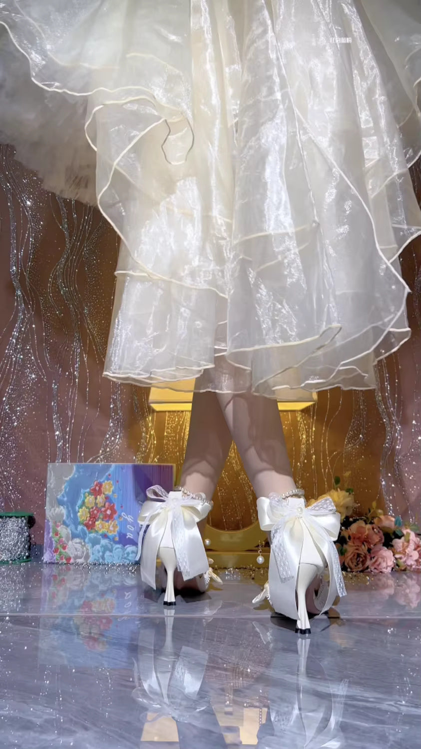 Luxury Designer Mary Jane Elegant Heeled  Bridal Shoes