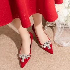French Thin Fashion High Heels Bridal Shoes