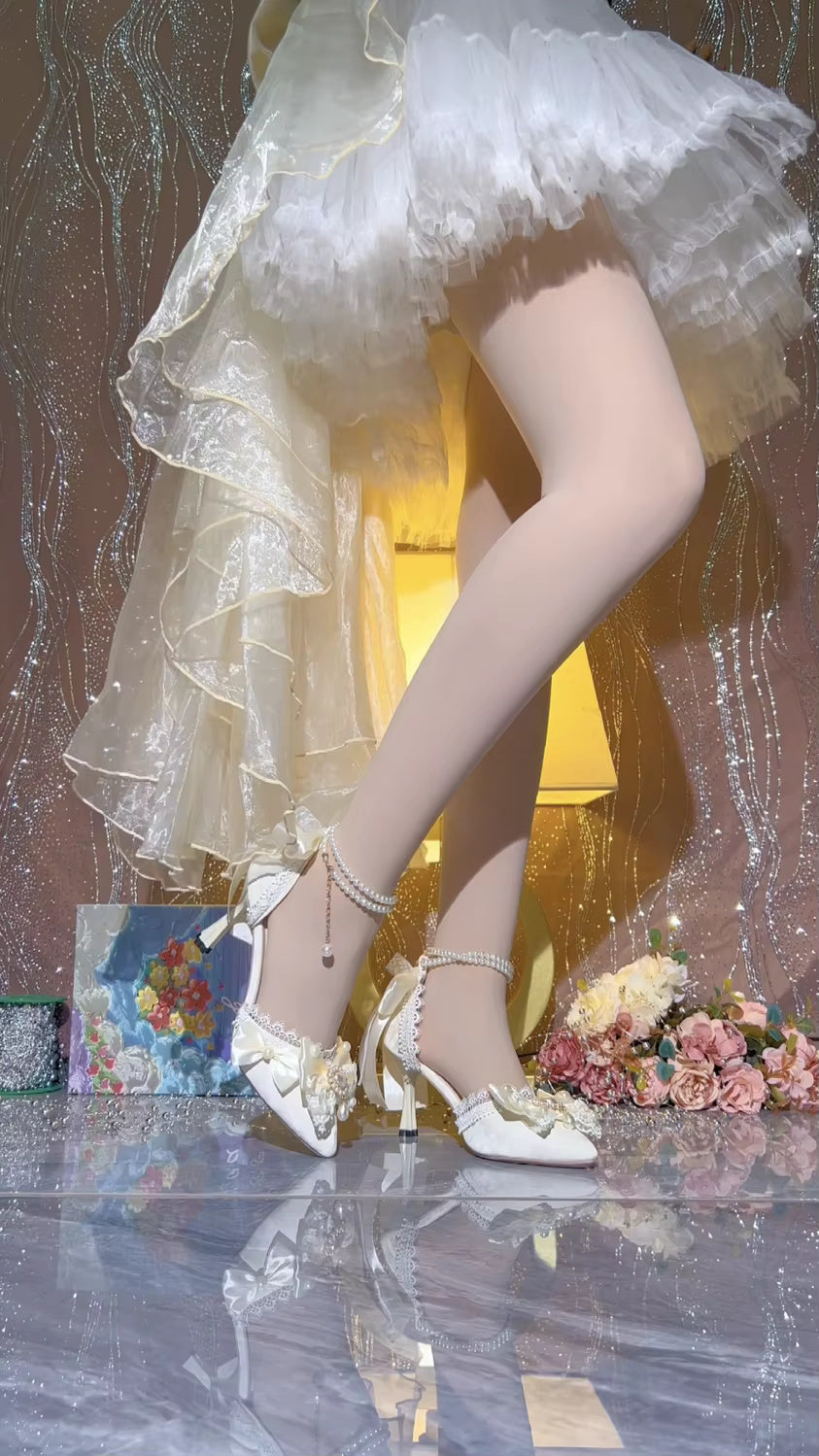 Luxury Designer Mary Jane Elegant Heeled  Bridal Shoes