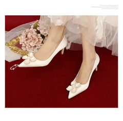 Luxury Flowers French High Heels Wedding Shoes