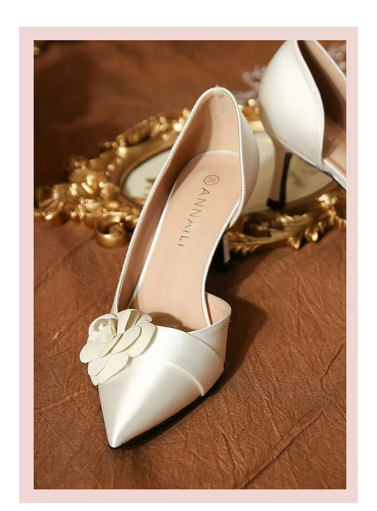Pointy High Heels Fashion French Temperament Bridesmaid Shoes  Pumps