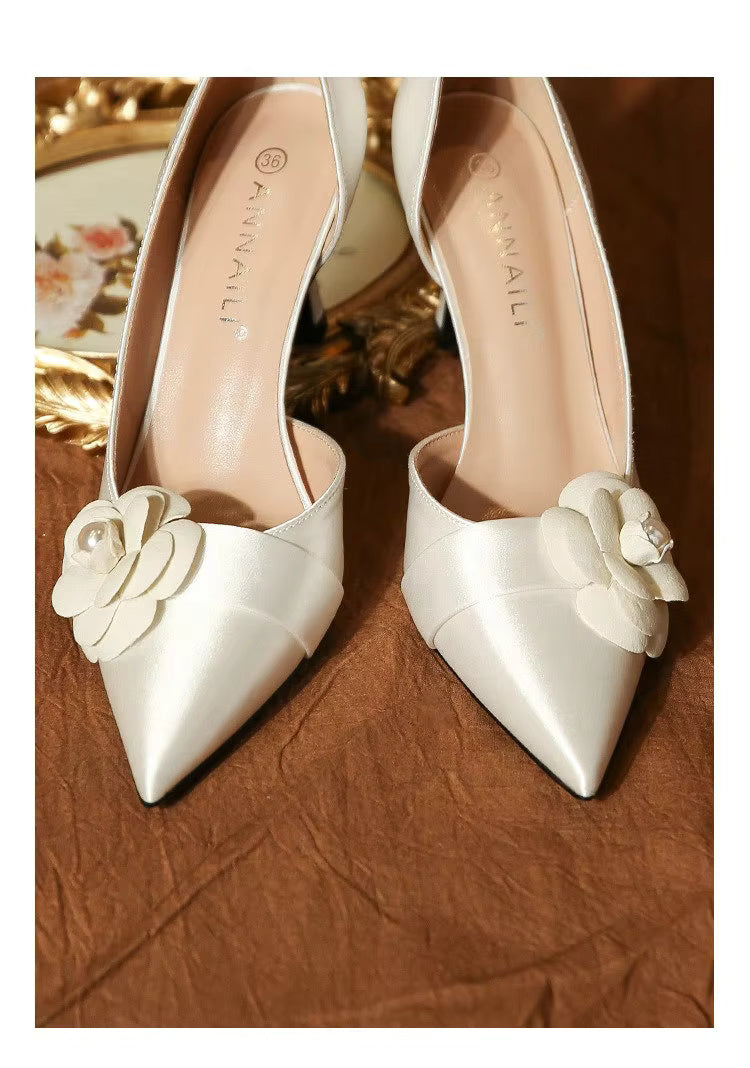 Pointy High Heels Fashion French Temperament Bridesmaid Shoes  Pumps