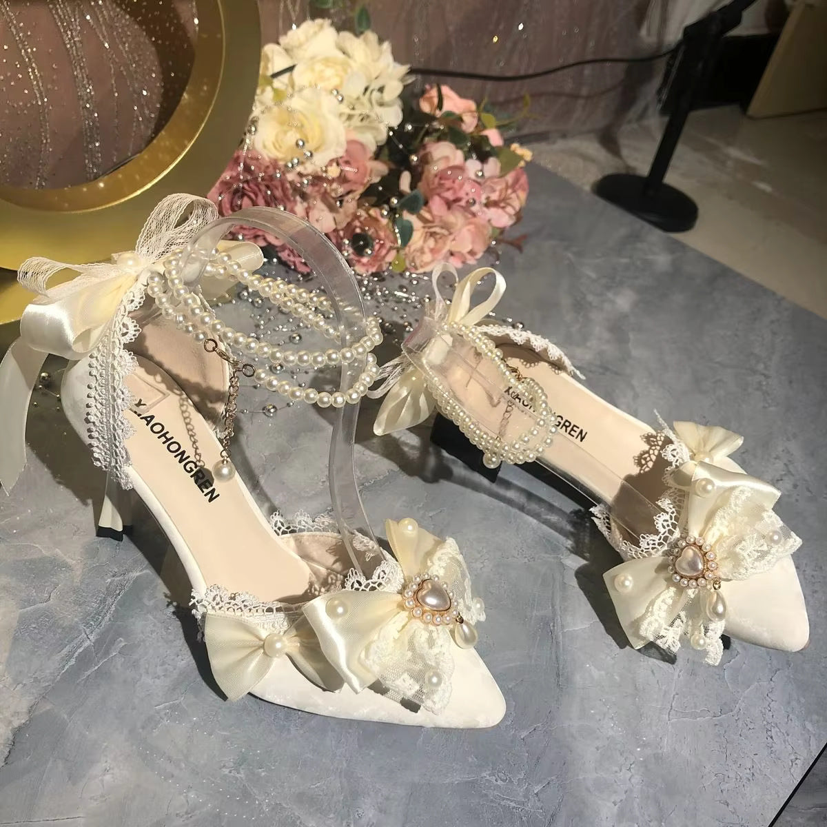Luxury Designer Mary Jane Elegant Heeled  Bridal Shoes