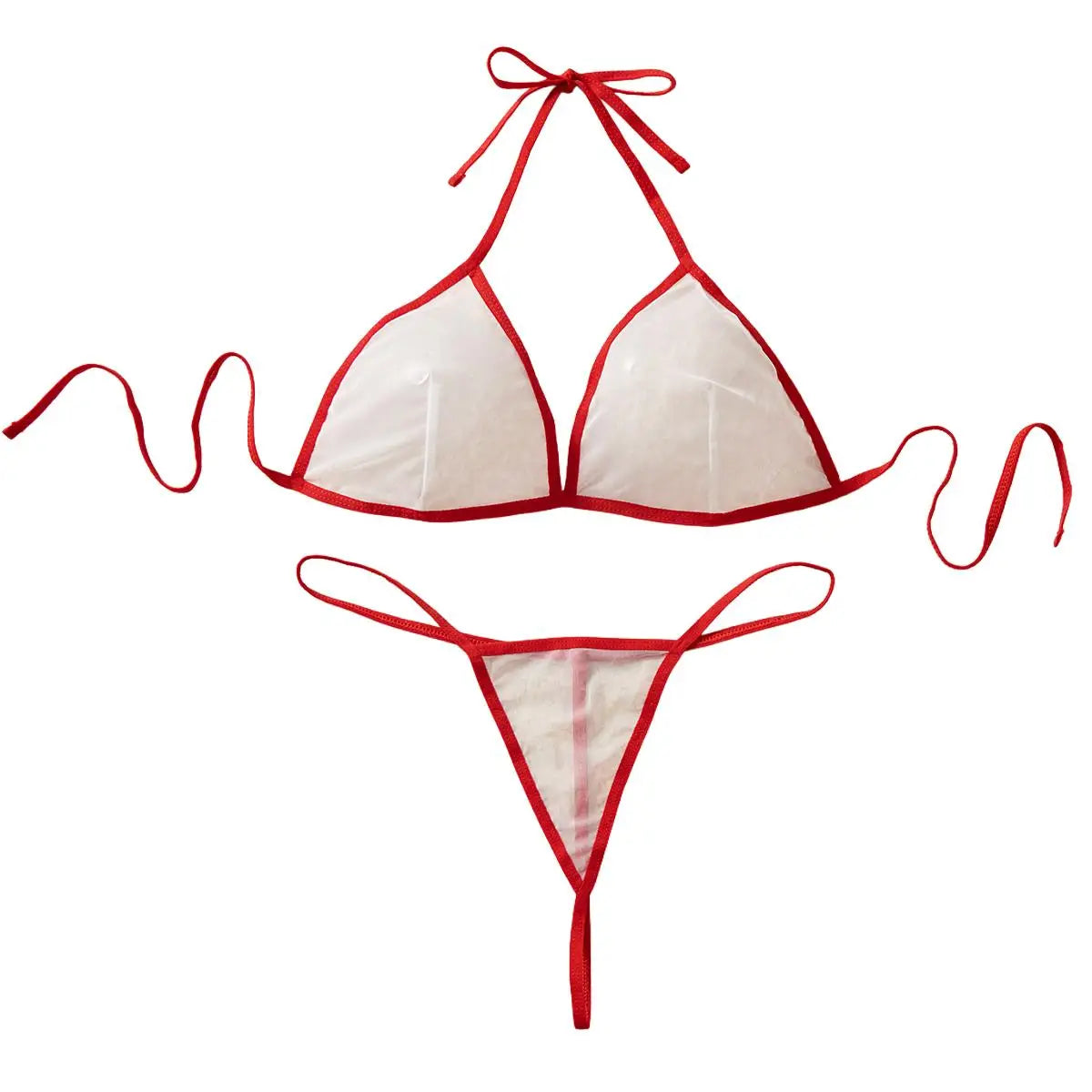 See-through Bikini Transparent Intimates Underwear Bra Panties Set Ultra G-string Mesh Erotic Costume