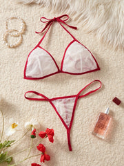 See-through Bikini Transparent Intimates Underwear Bra Panties Set Ultra G-string Mesh Erotic Costume