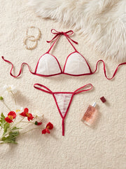See-through Bikini Transparent Intimates Underwear Bra Panties Set Ultra G-string Mesh Erotic Costume