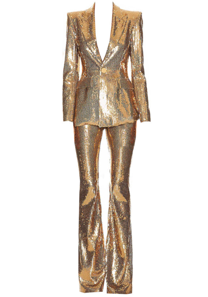 Sequin Suit Gold