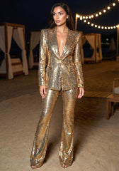 Sequin Suit Gold