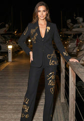 Sequined Suit Black Gold