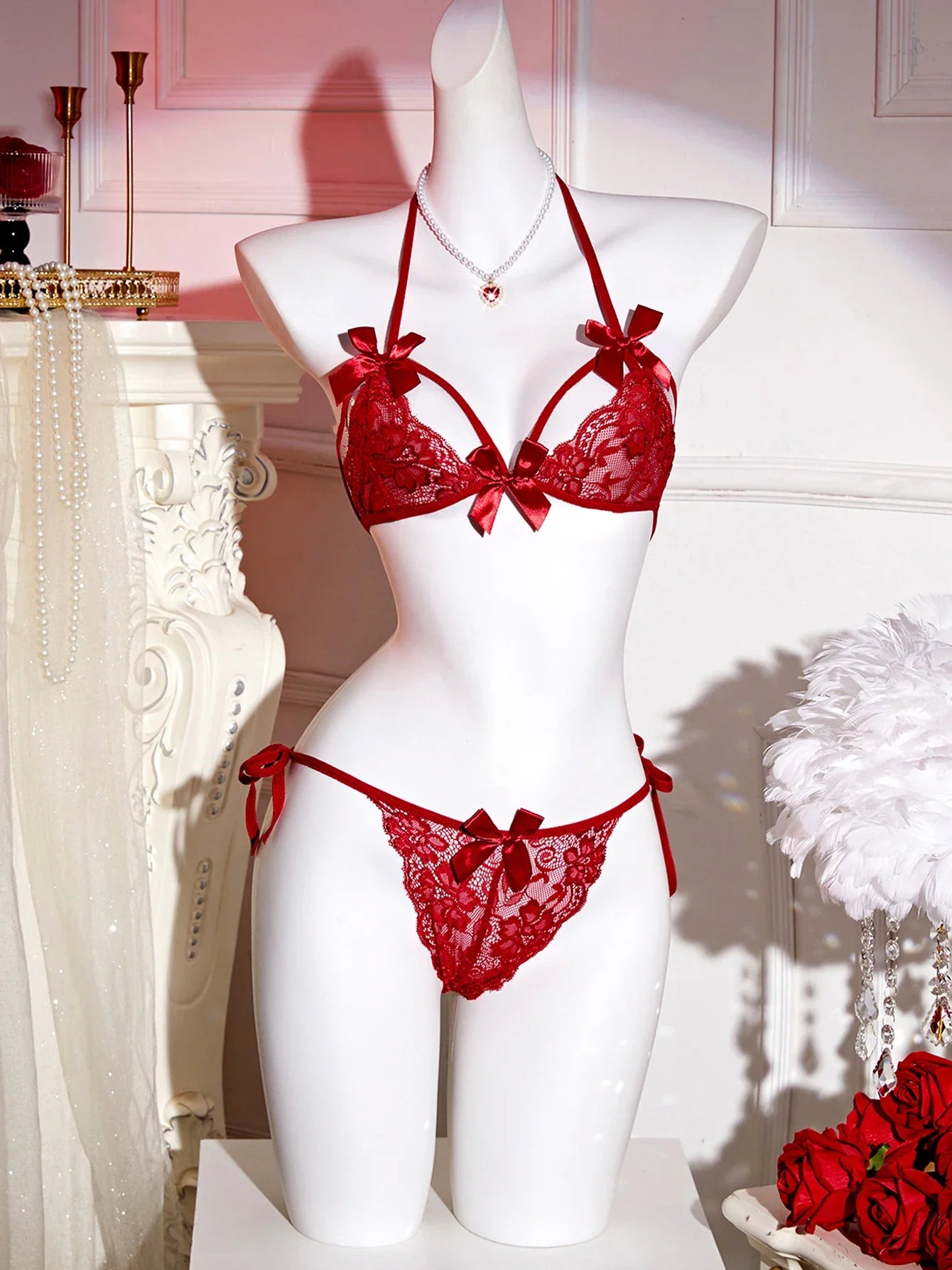 Sexi French Lace Bra And Panty Set Perspective