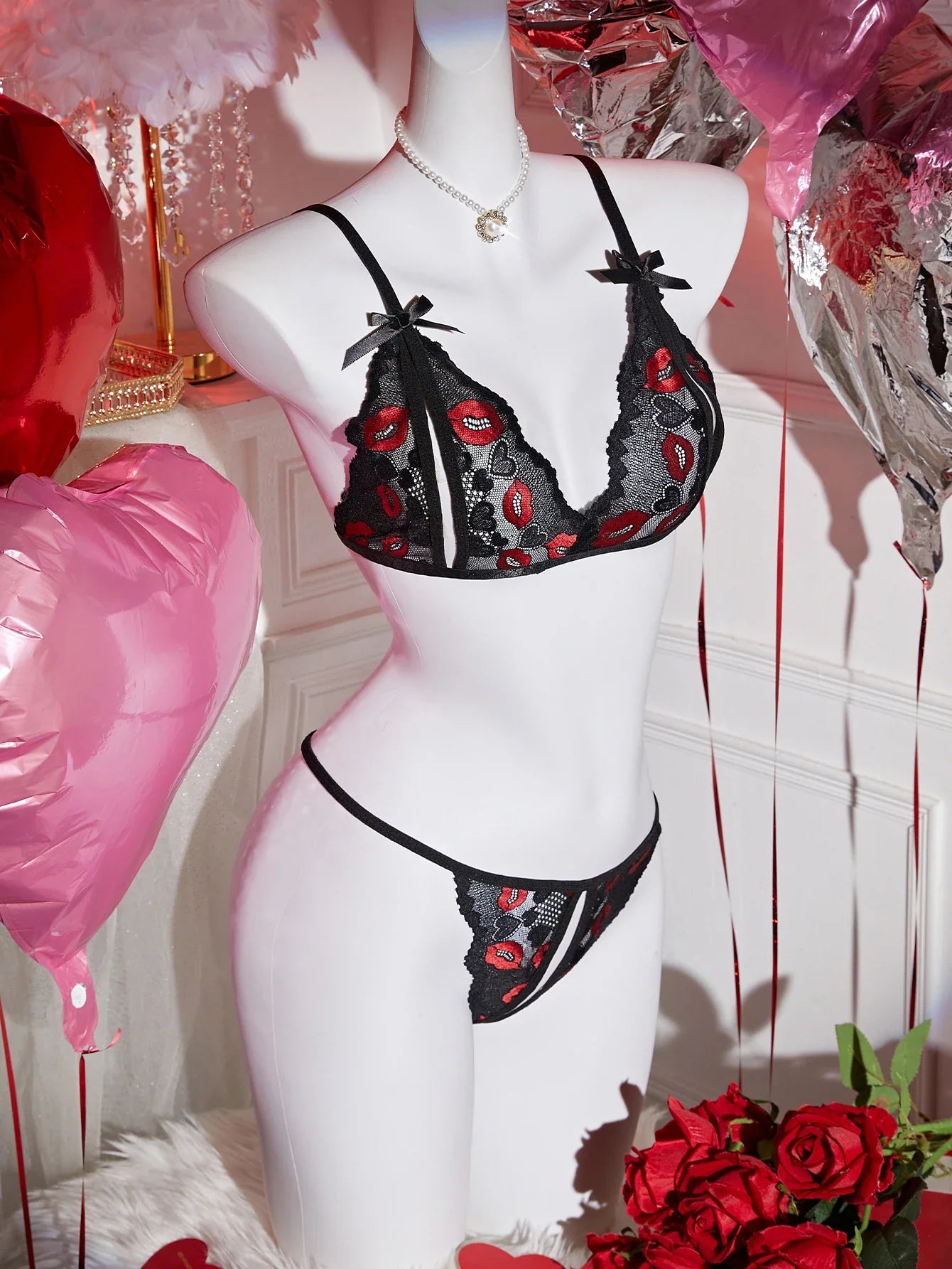 Adult Lingerie Sets Lace Embroidery Open Bra Suit Erotic Crotchless Thong 2PCS Set Female Camisole Ultra Thin Underwear