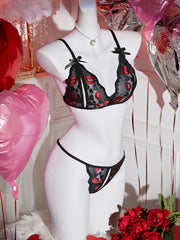 Adult Lingerie Sets Lace Embroidery Open Bra Suit Erotic Crotchless Thong 2PCS Set Female Camisole Ultra Thin Underwear
