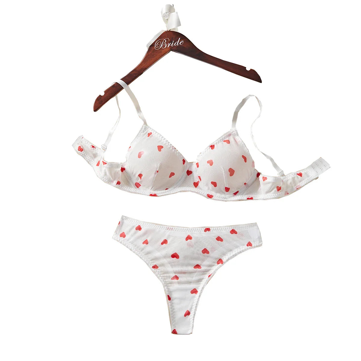 Alluring Romantic Lace Thin Straps Bra And Briefs Set With Adjustable Back Com