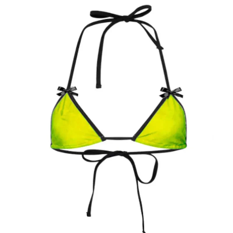 Bikini Bralette Swimsuit Cute Underwear Set with Butterfly Knot Ties Adjustable Straps Fun Lingerie Sleepwear Combo