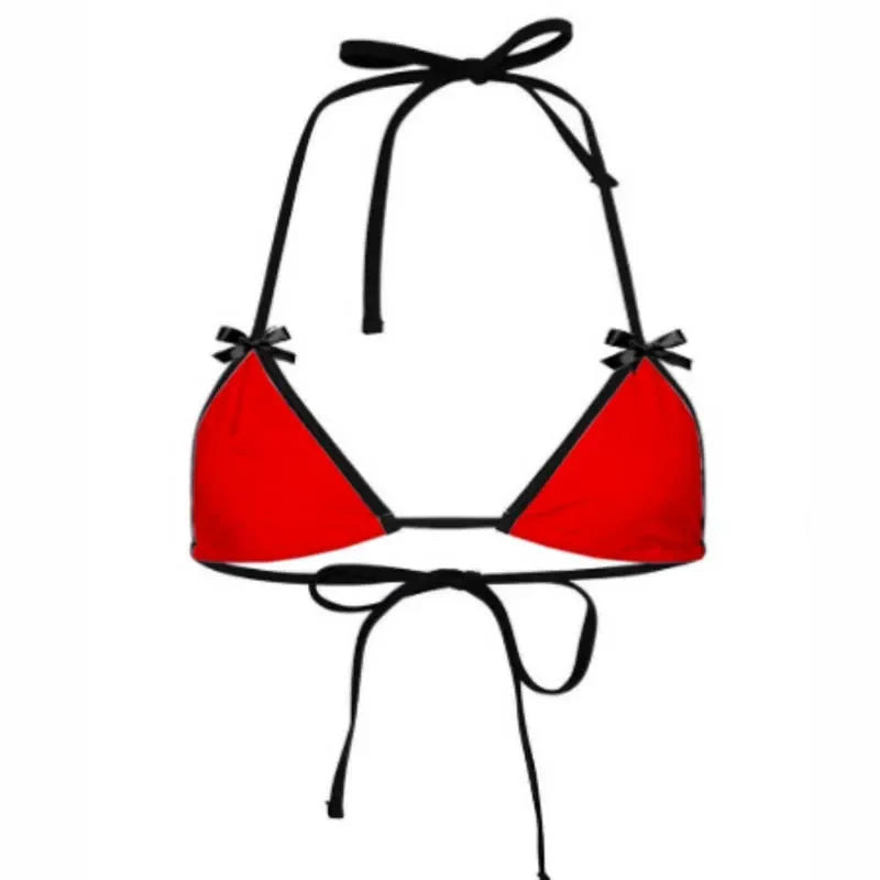 Bikini Bralette Swimsuit Cute Underwear Set with Butterfly Knot Ties Adjustable Straps Fun Lingerie Sleepwear Combo