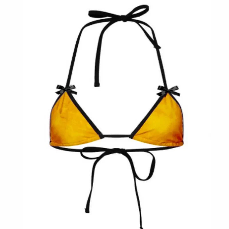 Bikini Bralette Swimsuit Cute Underwear Set with Butterfly Knot Ties Adjustable Straps Fun Lingerie Sleepwear Combo