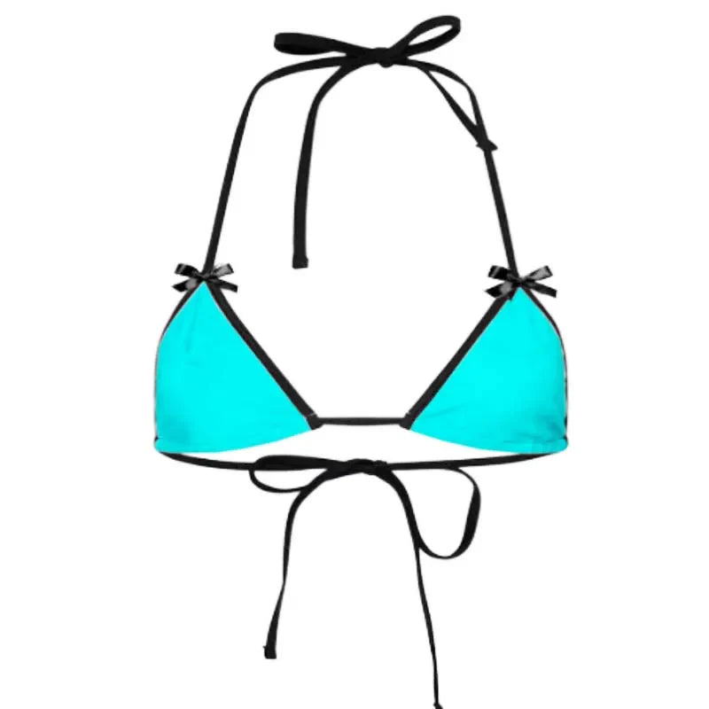 Bikini Bralette Swimsuit Cute Underwear Set with Butterfly Knot Ties Adjustable Straps Fun Lingerie Sleepwear Combo
