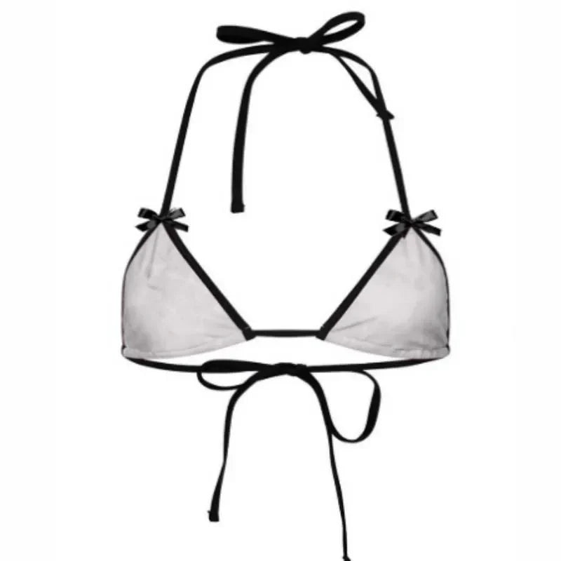 Bikini Bralette Swimsuit Cute Underwear Set with Butterfly Knot Ties Adjustable Straps Fun Lingerie Sleepwear Combo