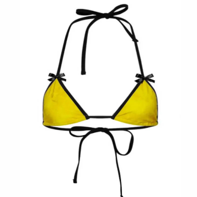 Bikini Bralette Swimsuit Cute Underwear Set with Butterfly Knot Ties Adjustable Straps Fun Lingerie Sleepwear Combo