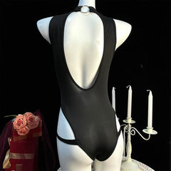 Crotchless Lingerie Hollow Sexiest Bodysuit Erotic Costumes Baby Doll Dress Elastic Porn Underwear Open Crotch Outfit