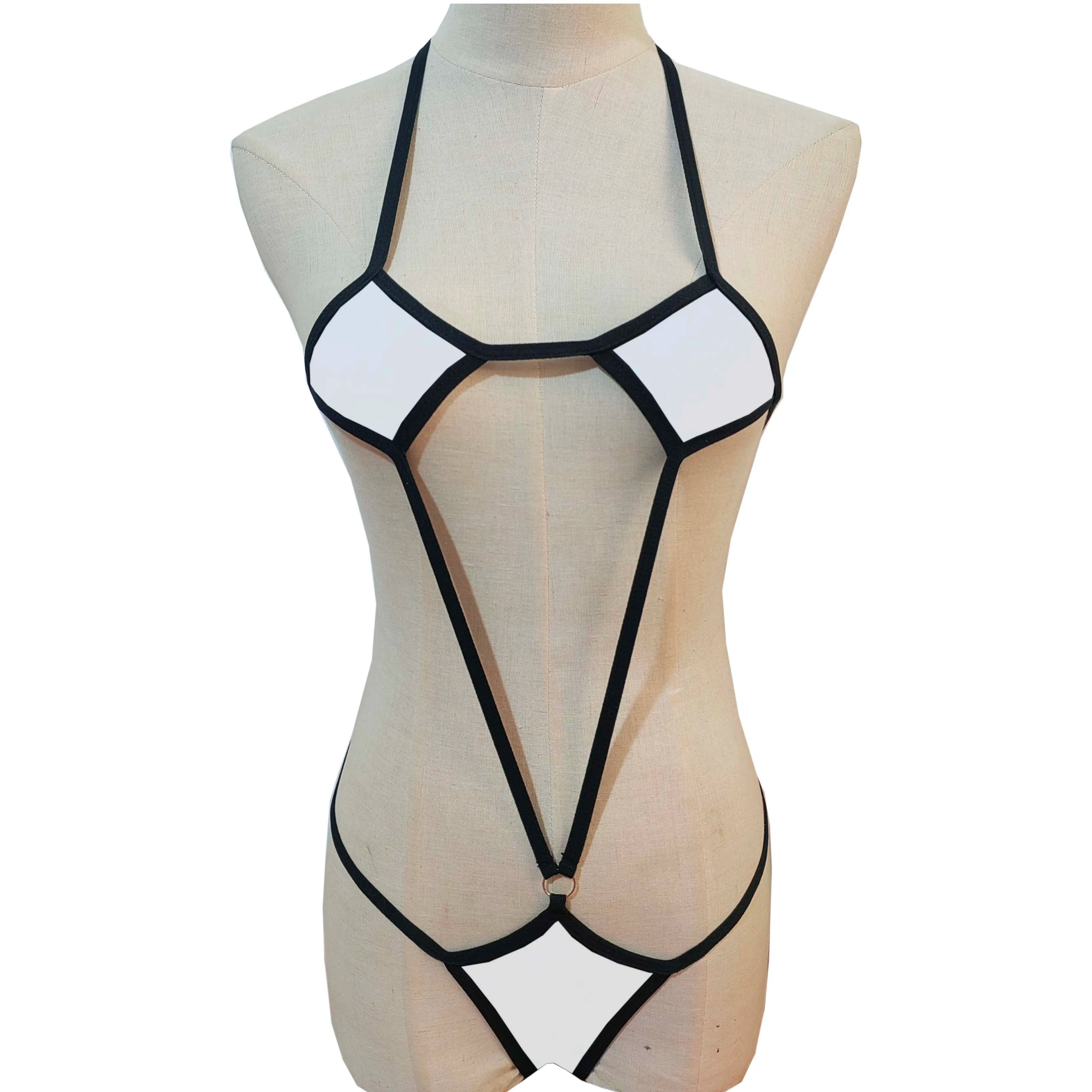 European And American SM Themed Underwear High Elastic One-Piece Swimsuit Bikini Set Cross-Border New Arrival
