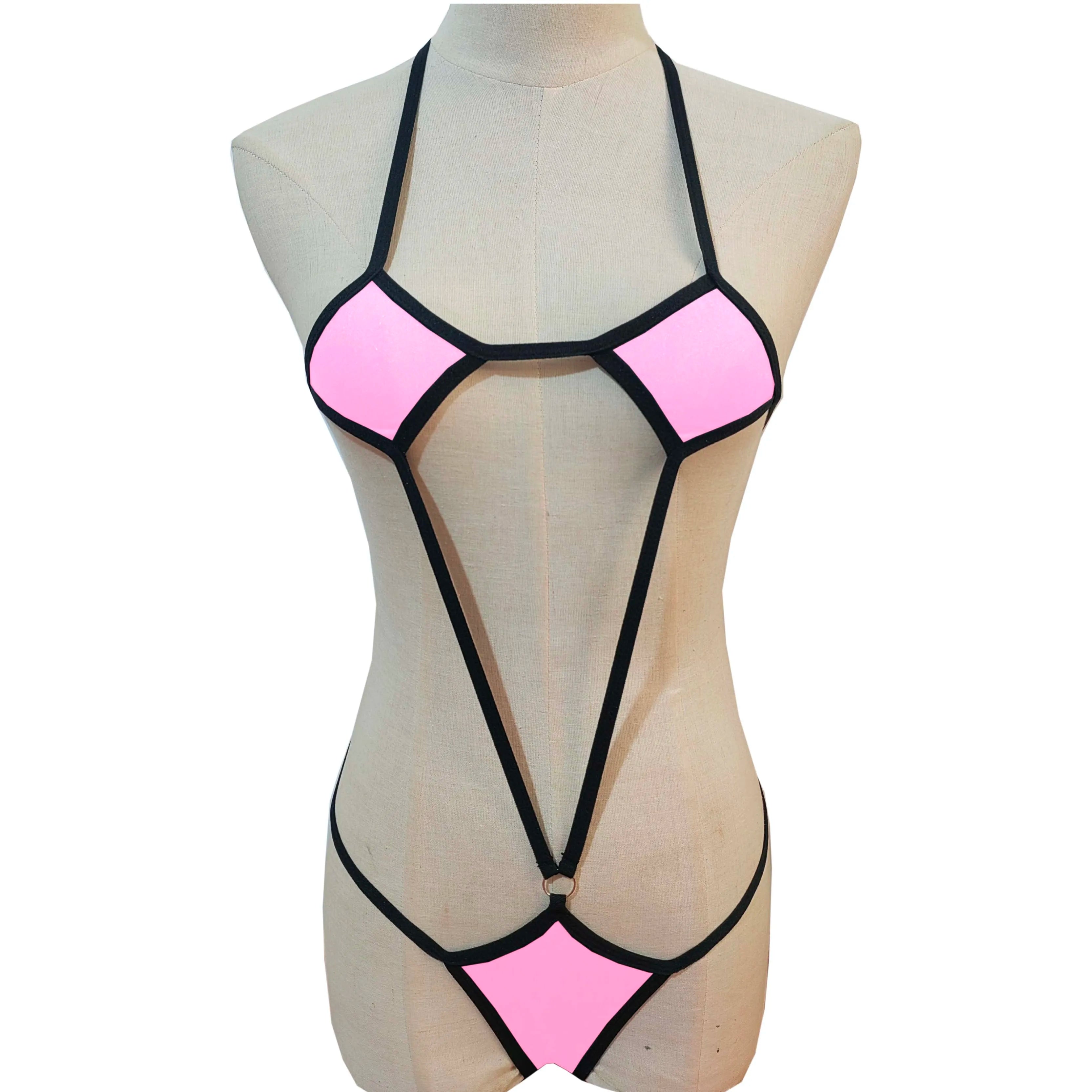 European And American SM Themed Underwear High Elastic One-Piece Swimsuit Bikini Set Cross-Border New Arrival