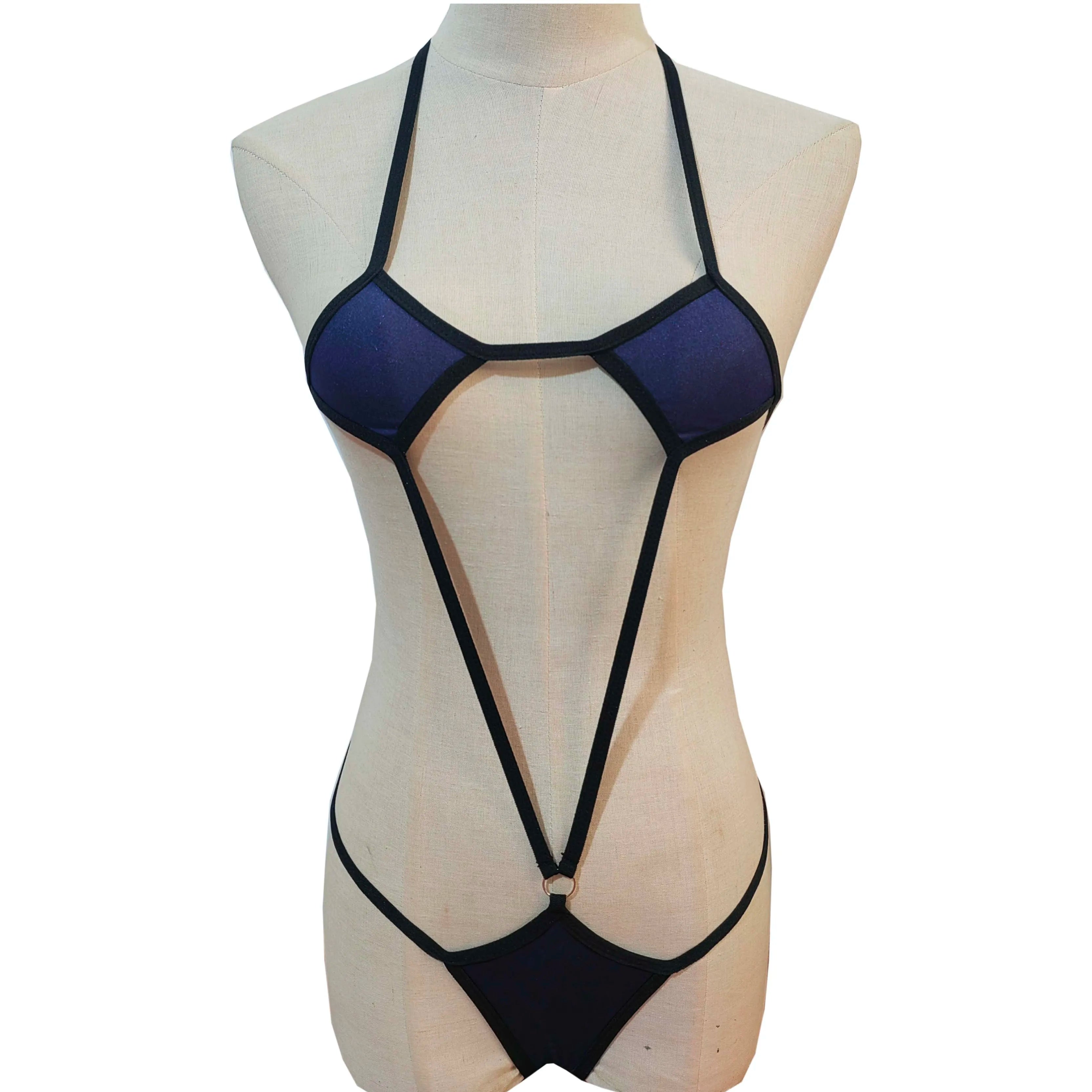 European And American SM Themed Underwear High Elastic One-Piece Swimsuit Bikini Set Cross-Border New Arrival