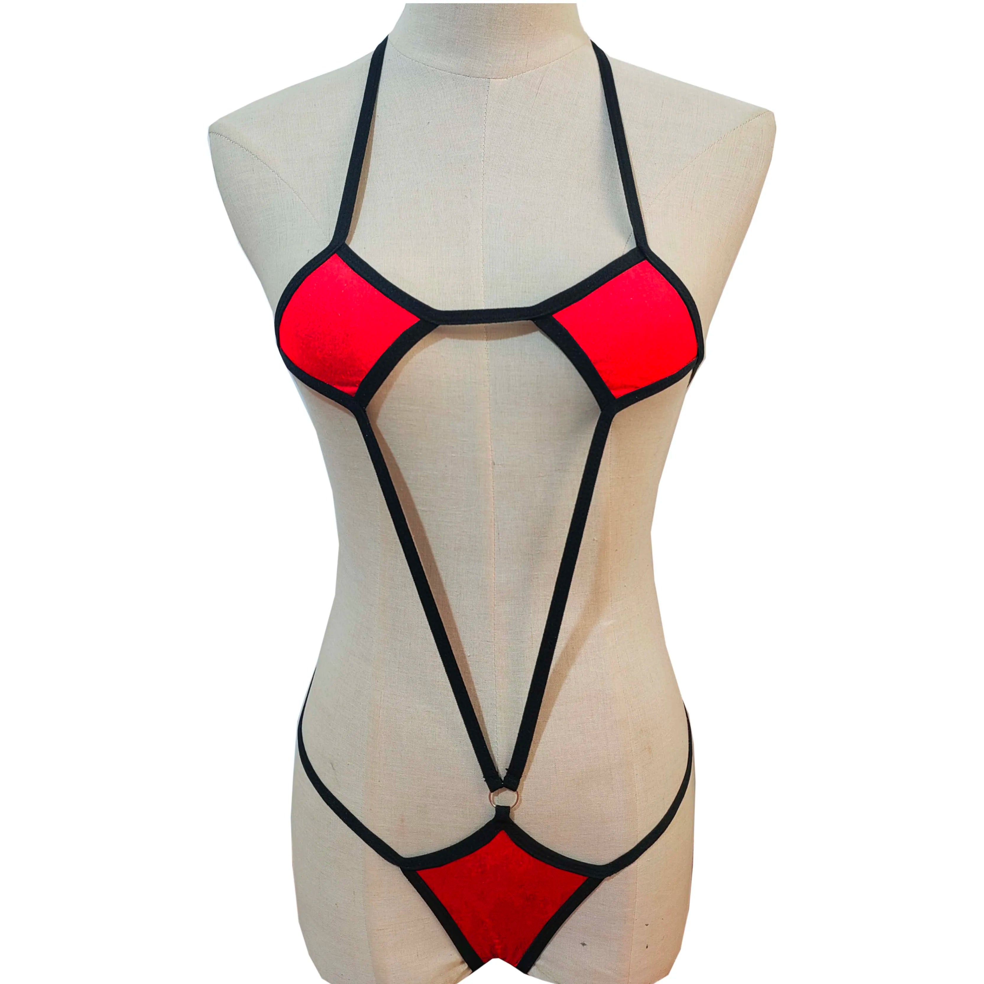 European And American SM Themed Underwear High Elastic One-Piece Swimsuit Bikini Set Cross-Border New Arrival