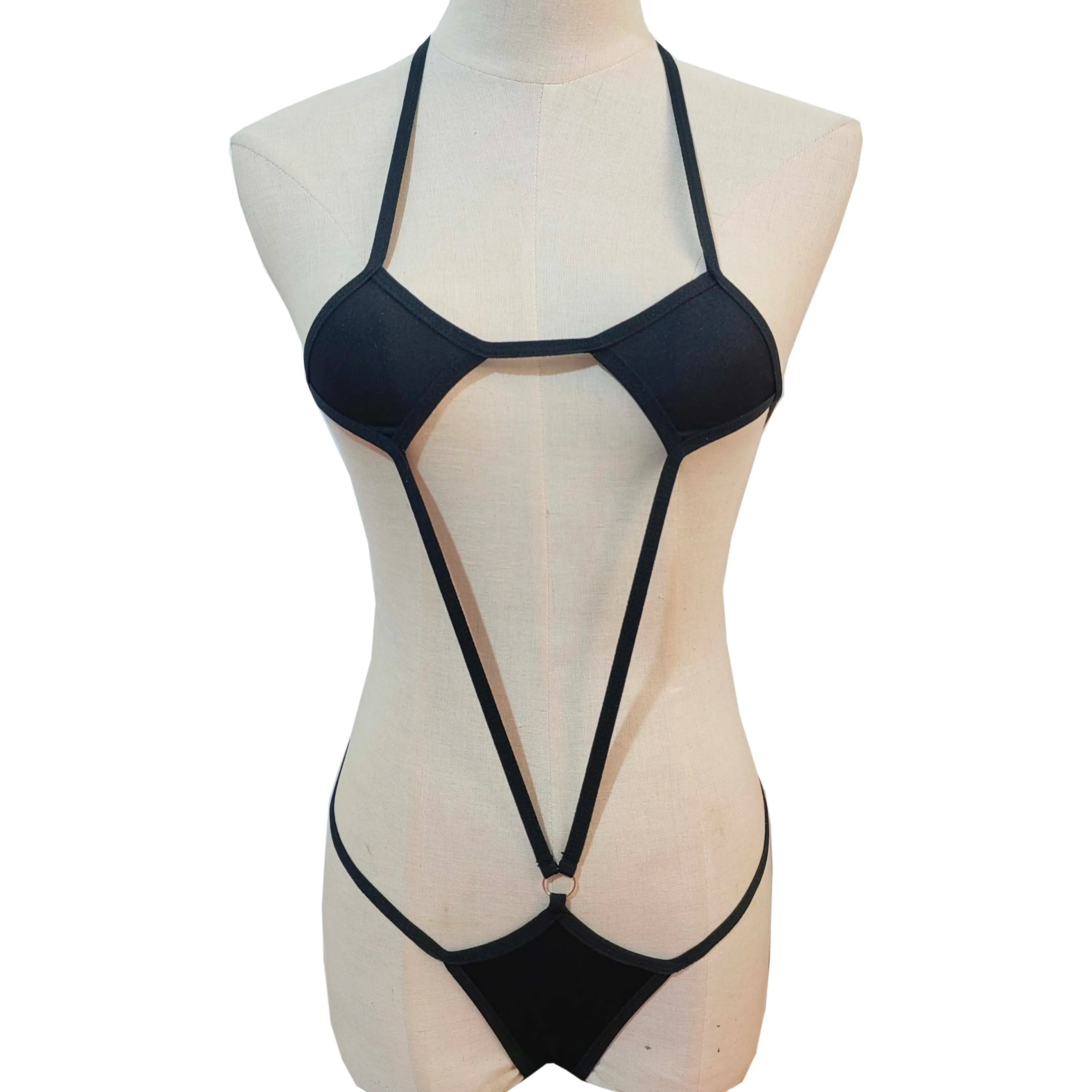 European And American SM Themed Underwear High Elastic One-Piece Swimsuit Bikini Set Cross-Border New Arrival