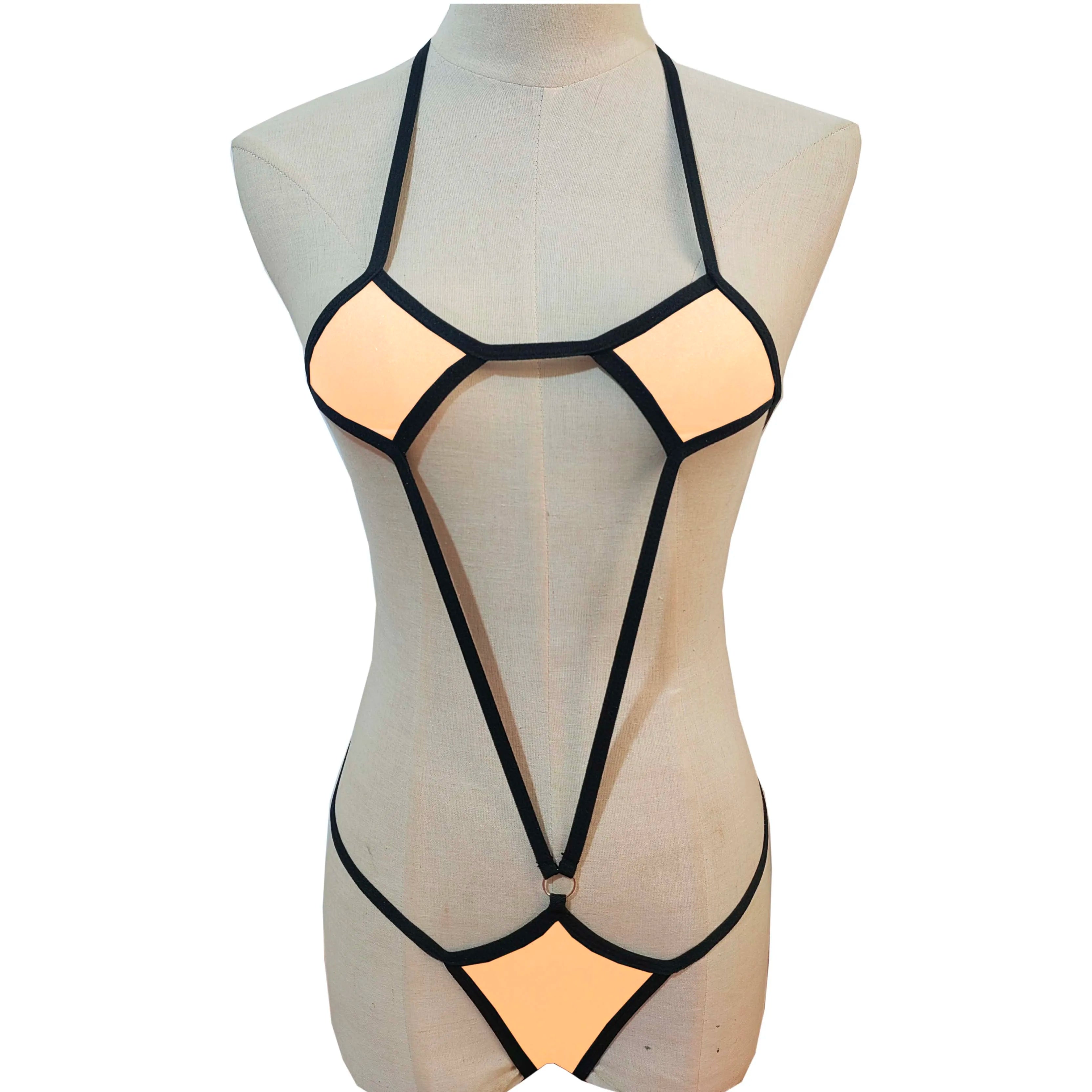 European And American SM Themed Underwear High Elastic One-Piece Swimsuit Bikini Set Cross-Border New Arrival